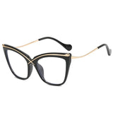 Retro Cat Eye Photochromic Anti Blue Light Glasses black