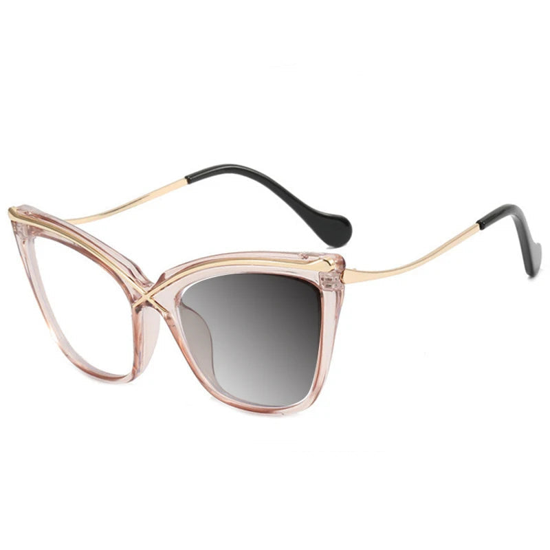 Retro Cat Eye Photochromic Anti Blue Light Glasses tea