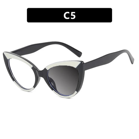 Retro Cat Eye Reading Eyewear black white