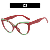 Retro Cat Eye Reading Eyewear red green