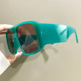 Green Retro Classic Thick Big Frame Oversized Pilot Sunglasses