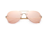  retro clear lens coating mirror sunglasses pink