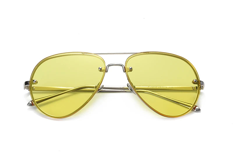  retro clear lens coating mirror sunglasses gold