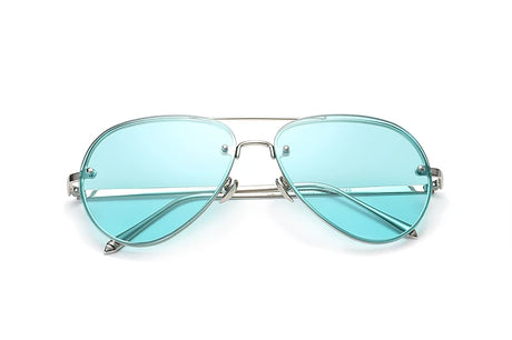  retro clear lens coating mirror sunglasses blue