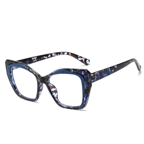 Blue Retro Colorful Leopard Frame Cat Eye Eyewear
