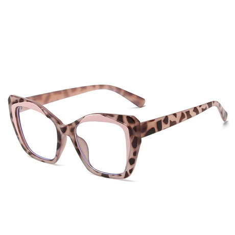 Beige Retro Colorful Leopard Frame Cat Eye Eyewear