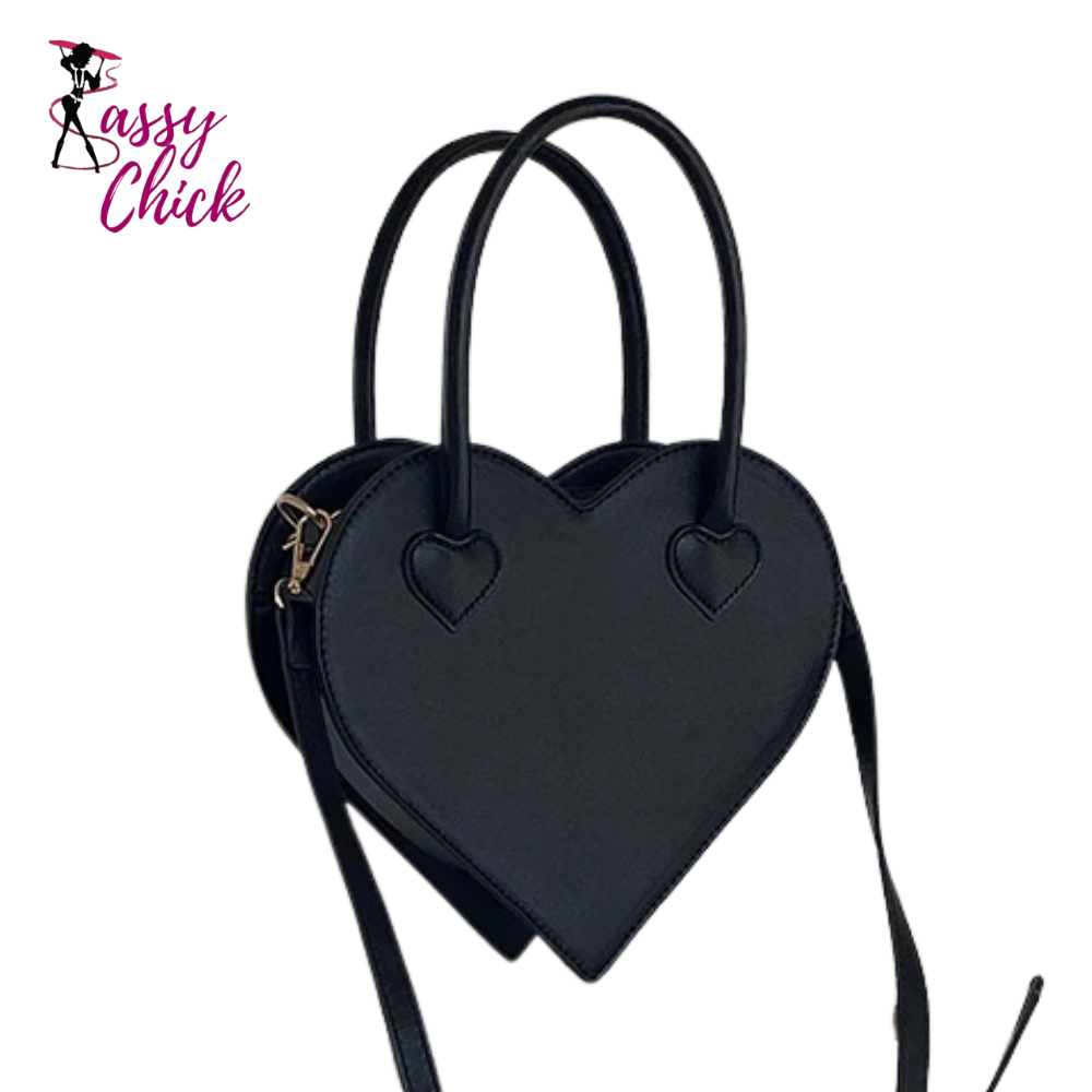 Retro Cool Girls Love Heart Tote Handbags Sassy Chick Logo