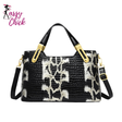 Retro Crocodile Pattern Crossbody Bag Sassy Chick Logo