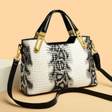 White Retro Crocodile Pattern Crossbody Bag