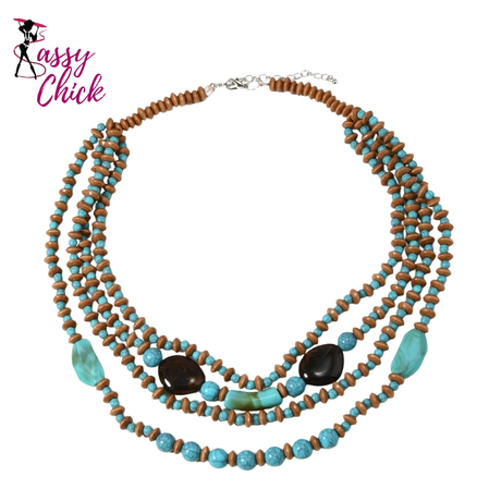 Retro Ethnic Multi-layer Wooden Beads African Jewelry Sassy Chick Logo