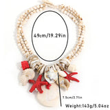 Size of Retro Ethnic Starfish Style Necklace