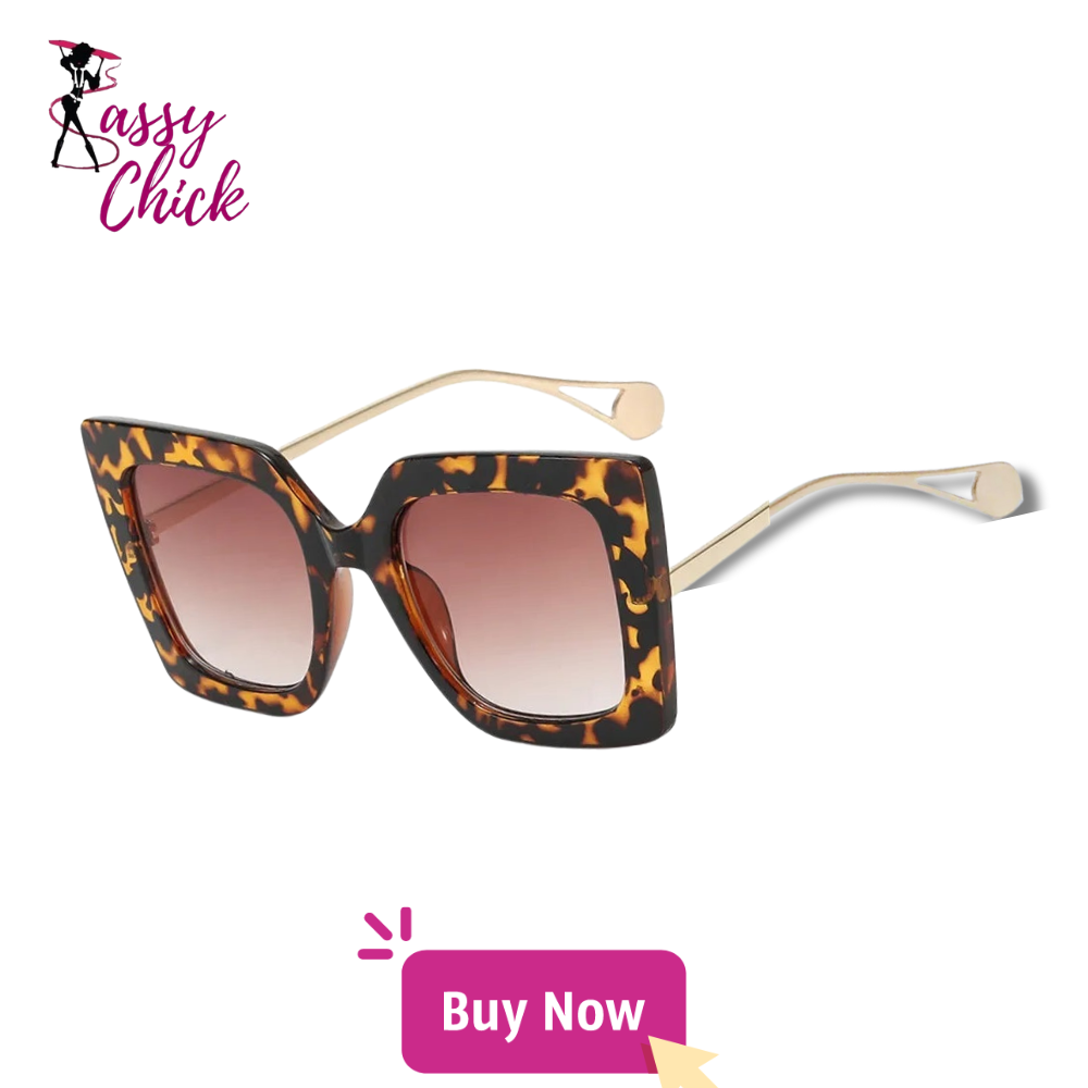 Retro Fashion Design Gradient Oversized Sunglasses