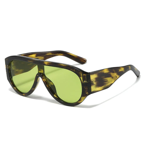 black gold Retro Fashion Oversized Pilot Women Sunglasses