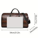 Size of Retro Large Capacity Crocodile-Textured Travel Duffel Bag