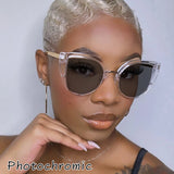 Retro Large Anti-Blue Light Photochromic Radiation Reading Eyewear