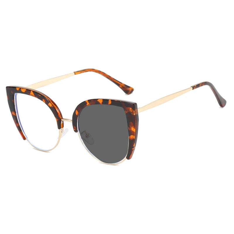 Retro Large Anti-Blue Light Photochromic Radiation Reading Eyewear