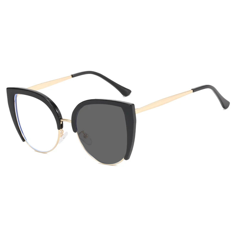 Retro Large Anti-Blue Light Photochromic Radiation Reading Eyewear