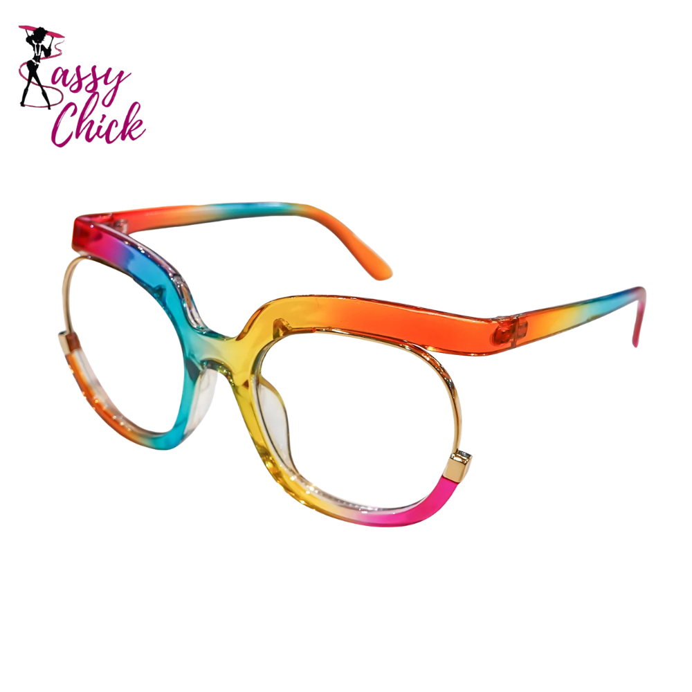 Retro Large Frame Decorative Computer Spectacles Glasses Sassy Chick Logo