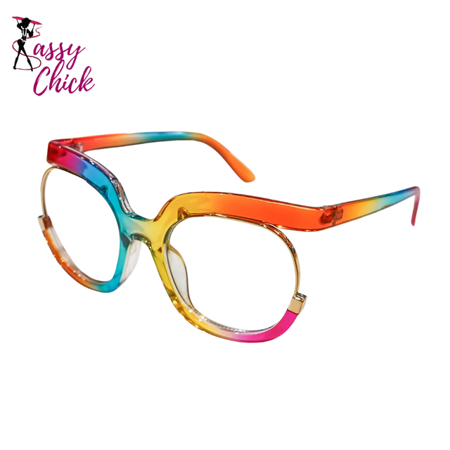Retro Large Frame Decorative Computer Spectacles Glasses Sassy Chick Logo