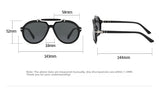 Size of Retro Large Frame Pilot UV400 Protection Sunglasses