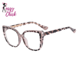 Retro Leopard Titanium Cat Eye Anti Blue Light Glasses Sassy Chick Logo