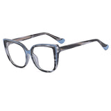 Gray Retro Leopard Titanium Cat Eye Anti Blue Light Glasses