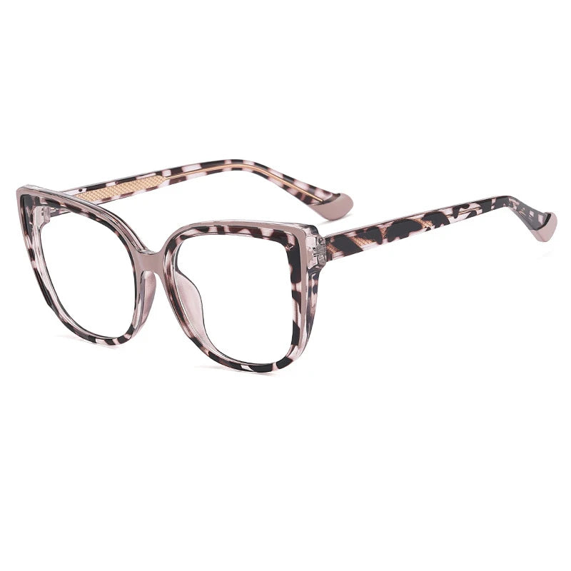 Retro Leopard Titanium Cat Eye Anti Blue Light Glasses