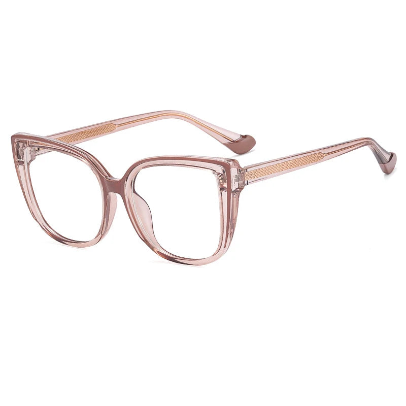 Retro Beige Titanium Cat Eye Anti Blue Light Glasses