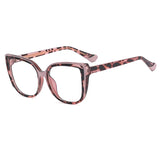 Retro Leopard Titanium Cat Eye Anti Blue Light Glasses