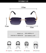 Size of Retro Luxe Vintage Rimless Men Sunglasses