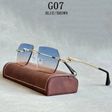 Retro Luxe Vintage Rimless Men Sunglasses