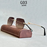 Retro Luxe Vintage Rimless Men Sunglasses