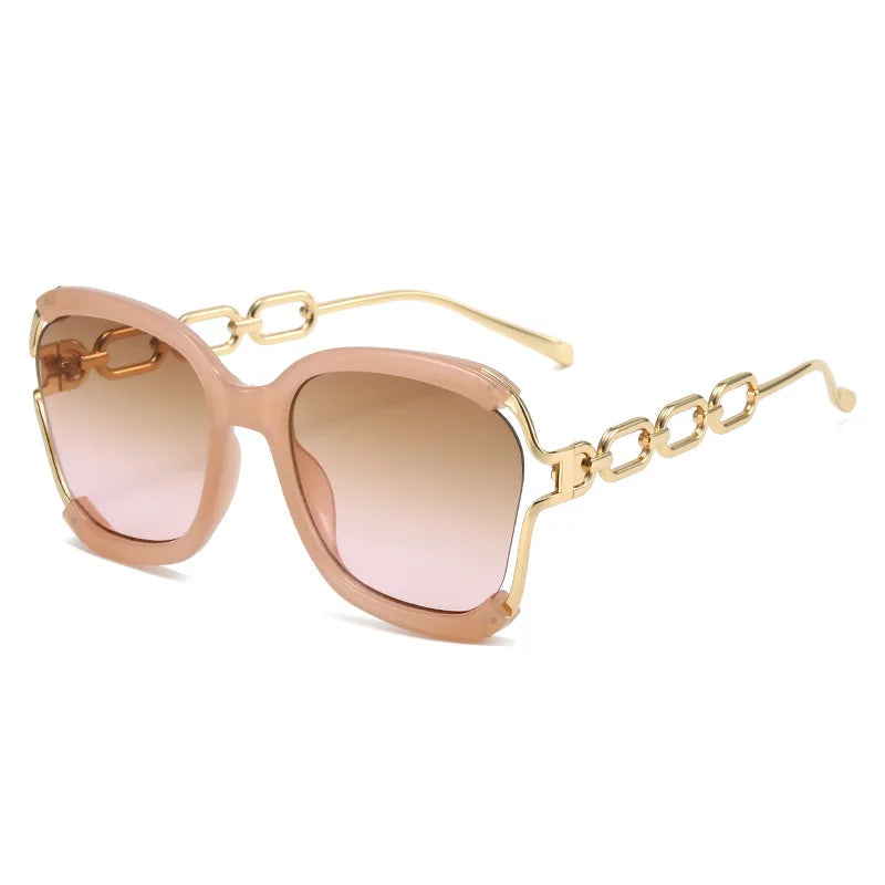 Beige Retro Luxury Square Sunglasses