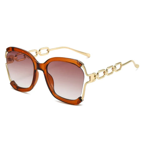 Red Retro Luxury Square Sunglasses