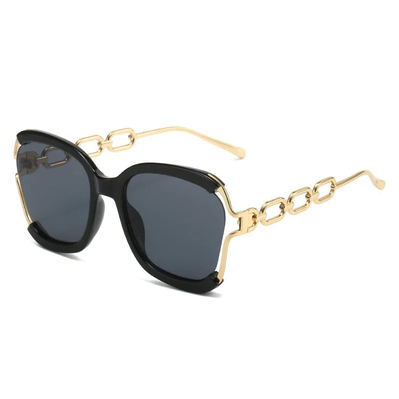 Black Retro Luxury Square Sunglasses