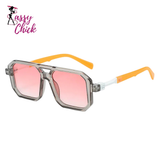 Retro Men Square Sunglasses Sassy Chick Logo