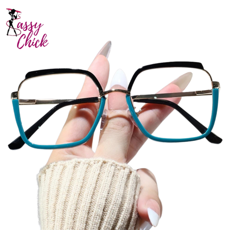 Retro Myopia Blue Light Blocking Eyewear Glasses Sassy Chick Logo