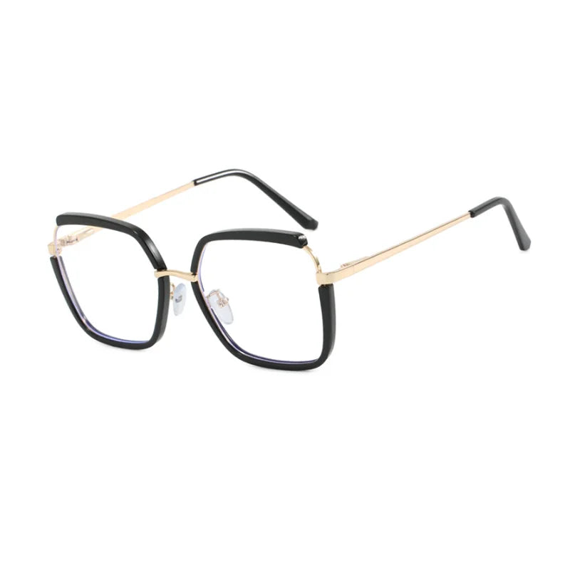 Black Retro Myopia Blue Light Blocking Eyewear Glasses