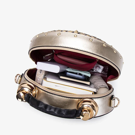 Compartment Retro Niche Design Clock Handbag