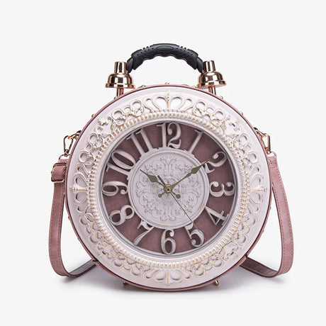 White Retro Niche Design Clock Handbag