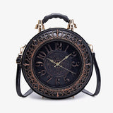 Black Retro Niche Design Clock Handbag