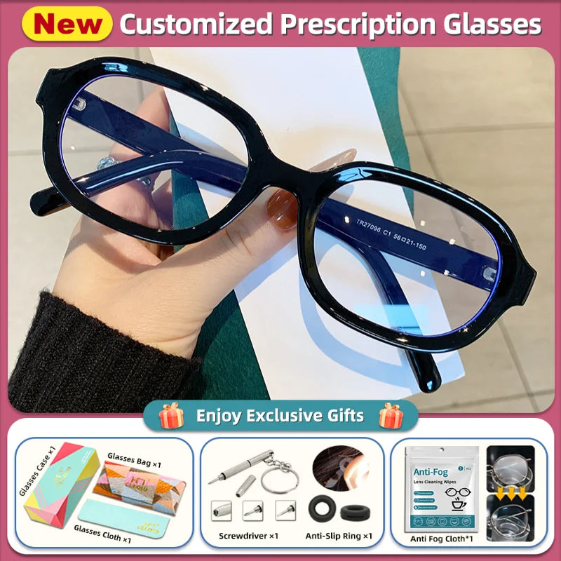 Retro Oval Frame Anti Blue Light Reading Optical Eyewear