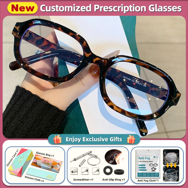 Retro Oval Frame Anti Blue Light Reading Optical Eyewear