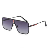 Retro Oversized Square Metal Frame Sunglasses black