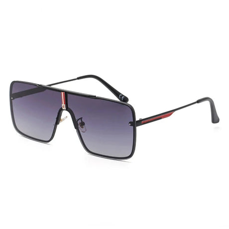 Retro Oversized Square Metal Frame Sunglasses black