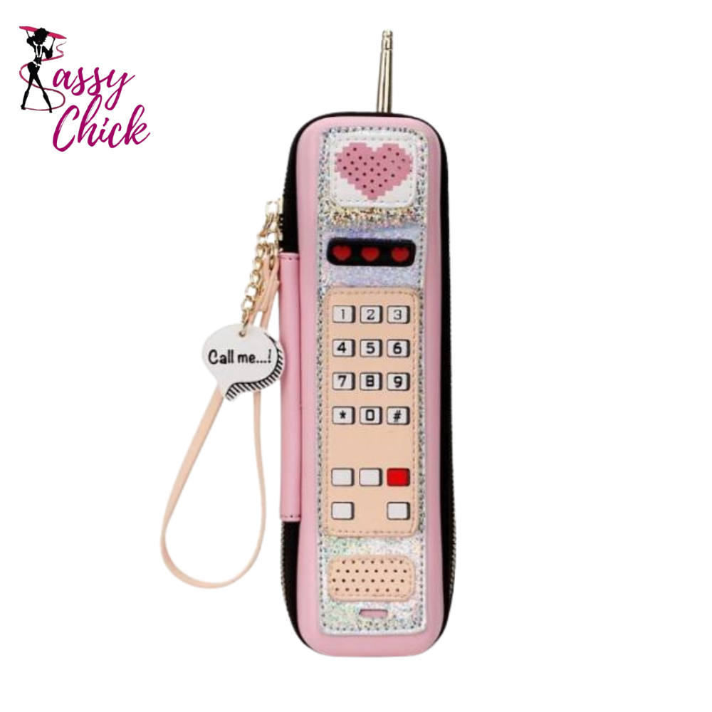 Retro Phone Handbag Sassy Chick Logo