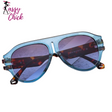 Retro Pilot Oversized Sunglasses Sassy Chick Logo