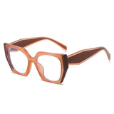 Retro Polygon Cat Eye Eyewear brown