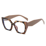 Retro Polygon Cat Eye Eyewear leopard/ beige