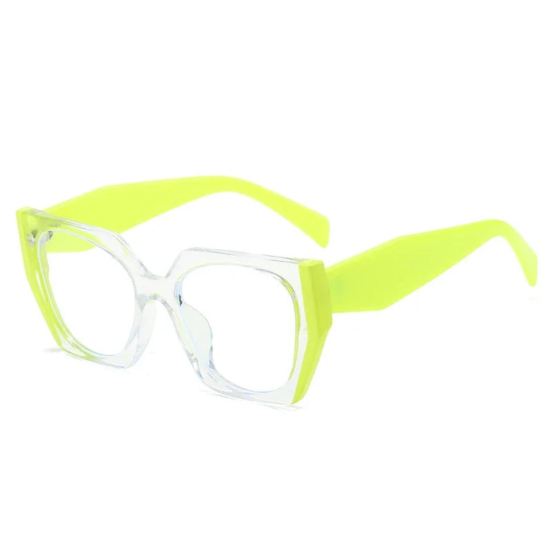 Retro Polygon Cat Eye Eyewear yellow/ transparent 